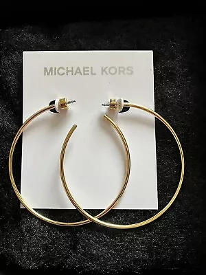 Michael Kors Gold-tone Open Hoop Earrings 2.3  Mkj4161710 Mkj4161 $75 New • $32