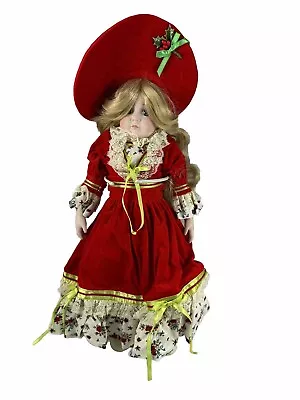 Victoria Ashlea Holly Music Box Doll Christmas Home For Holidays Porcelain 20  • $50