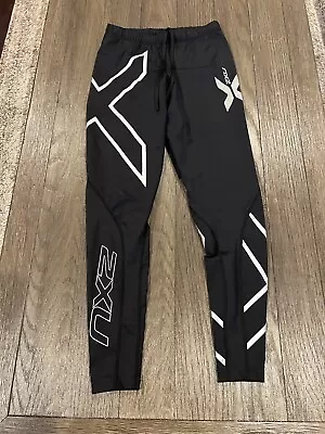 Mens Jock 2XU Compression Pants Spandex Tights Black Silver Small S • $35.75