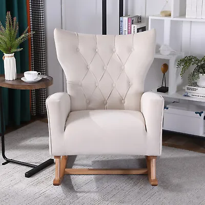 Rocking Chair Single Sofa Upholstered Lounge Accent Rocker Armchair Living Room • $214.99