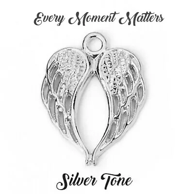 10 X Tibetan Silver Tone GUARDIAN ANGEL DOUBLE WINGS 22x17mm Charms • £2.49