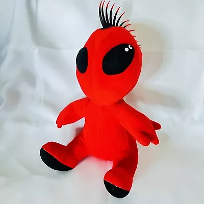 PUNK ALIENS Red Spiked Mohawk Plush 14  A&A Global Rubber Spikes Stuffed Toy • $12.98