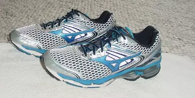 Mens Mizuno Wave Creation 17 Silver Directoire Blue Running Sneakers Shoes 12 • $34.99
