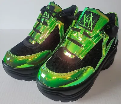 Yru Cush Matrix Platform Sneakers Womens Sz 9 Mens 7 Hologram Cosplay Raves  • £57