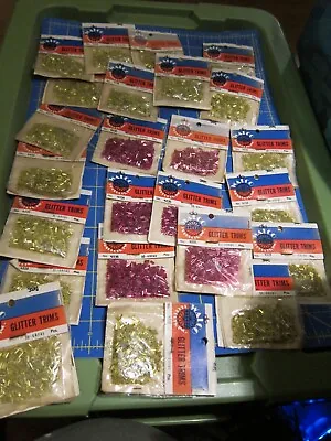 Vintage Lot Of 24 Pkgs Of Walco Products Bugle Beads Lime Green & Bright Pink • $12.99