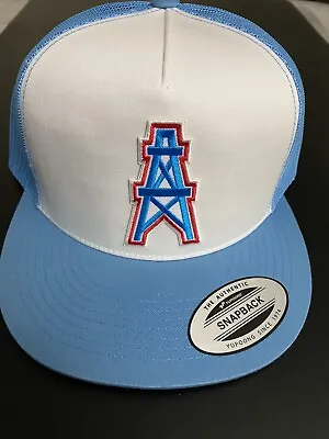 Houston Oilers Nfl Vintage Blue Embroidered Logo Hat Cap Snapback Trucker New • $24