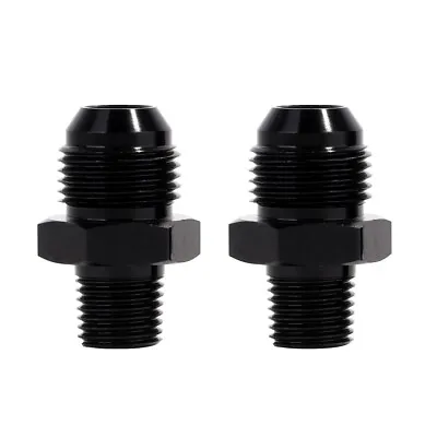 1/8  NPT To 4AN Fitting Male Straight Fittings Adapter Aluminum Black 2Pcs • $8.99