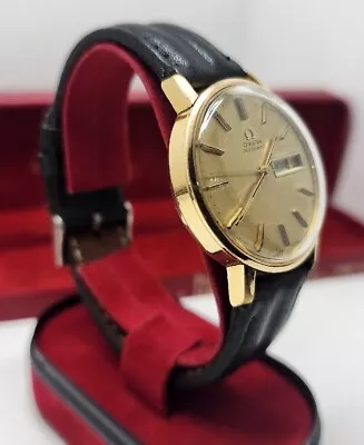 Rare Omega Geneve Gold Dial Automatic Day Date 1022 Movement Watch MENS 36MM • $1150