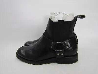FRYE Mens Size 7.5 D Black Leather Harness Chelsea Ankle Casual Boots • $131.09
