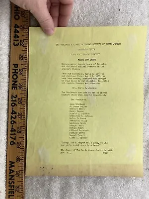 1968 Varitone A Capella Choral Society Of South NJ Concert Announcement  Vtg • $3.99