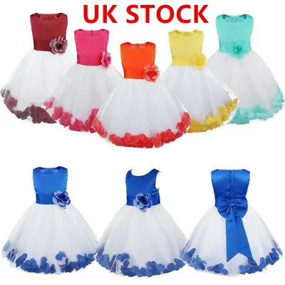 £14.97 • Buy UK Kid Flower Girls Wedding Gown Dress Bridesmaid Party Pageant Princess Dresses