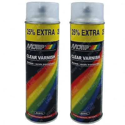 2 X Motip Matt Finish Clear Lacquer Varnish Acrylic Spray Paint Aerosol 500ml • £12.59