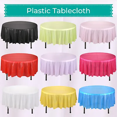 £2.69 • Buy Large PVC Plastic Round Table Cover Cloth Wipe Clean Party Tablecover Tableware