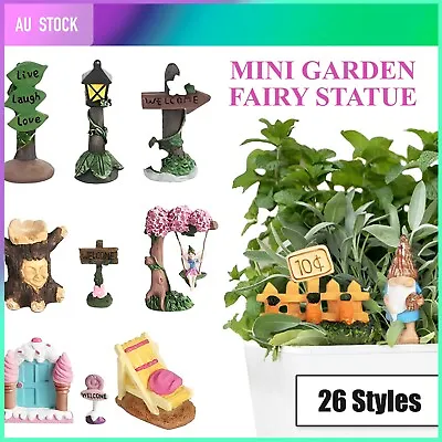 Mini Fairy Garden Figurine Miniature Village Theme Resin Ornament DIY Craft Kids • $4.95