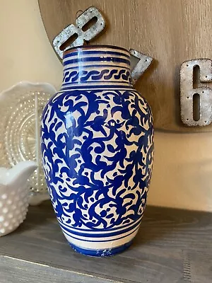 £69.30 • Buy Vintage Safi Moroccan Handmade Pottery Vase Signed 9  Tall Hand Painted