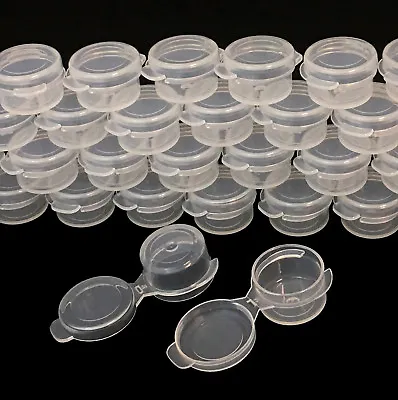 Cosmetic Hinge Jars Empty Plastic Beauty Sample Container 3 Gram Clear (50) 5006 • $42.95