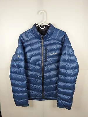 Montbell Blue Puffer Down Jacket Women's XL Full Zip Quilted Ski Hiking • $124.88