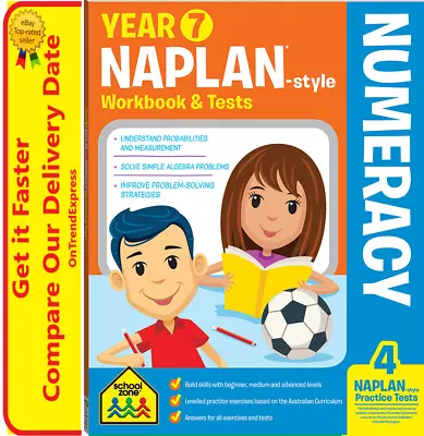 Year 7 NAPLAN-Style NUMERACY Workbook & Tests By Hinkler + FREE POSTAGE NEW • $16.95