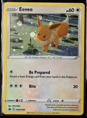 Eevee SWSH190 Holographic Black Star Promo Pokemon TCG Near Mint • $1.99