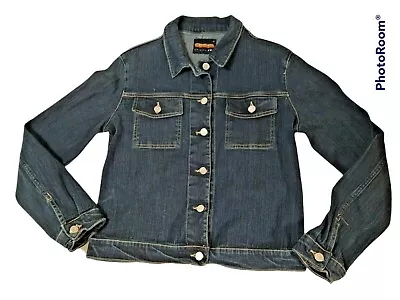 Vitamina Jeans Button Blue Denim Trucker Jacket Stretch Medium  • $23.12