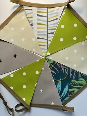 Handmade Oilcloth Bunting - Garden/Home Contemporary - 2 Meters Double Sided • £16.50