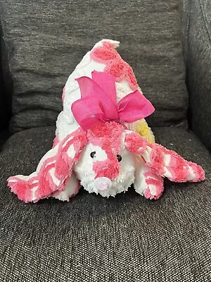 Handmade Pink Swirls White Yellow Pink Florals Chenille Bedspread Bunny Rabbit • $20