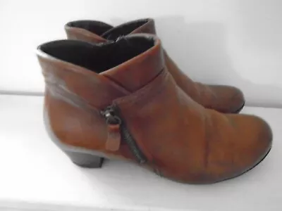 Size 4.5 Brown Leather Gabor Ankle Boots • £9.99