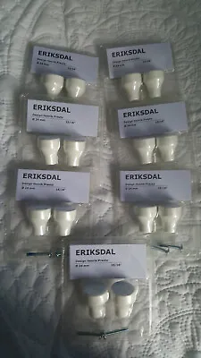 IKEA ERIKSDAL White Kitchen Cupboard Knobs - 7 Pairs (14 Total) - 202.848.04 NEW • £30