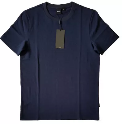 NWT HUGO BOSS Crew Neck Textured Tee T-Shirt / Top Dark Navy Blue XS/S/M/XXL • $29.95