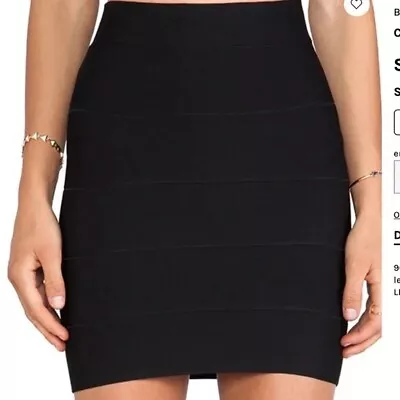 BCBG MAX AZRIA Simone Black Power Bodycon Bandage Skirt Size S • $55