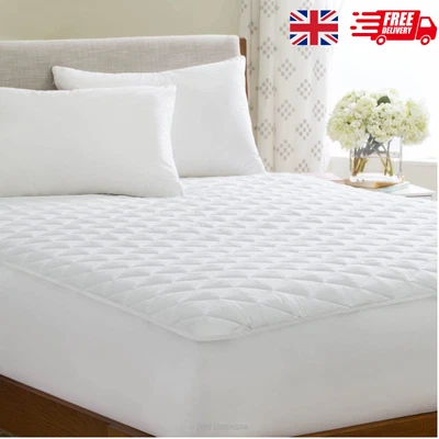£10.99 • Buy Extra Deep Quilted Mattress Protector Matress Fitted Bed Cover Topper All Sizes