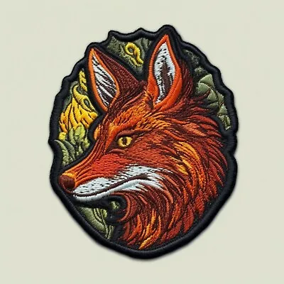 Fox Patch Iron-on Applique For Clothing Wild Animal Badge Wolf Coyote K9 Canine • $4.87