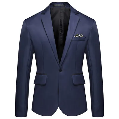Men's Tuxedo Jacket Notched Lapel One Button Suit Blazer For Dinner Wedding Prom • $17.93