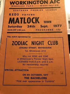 Workington V Matlock Town 77/78. • £3.49