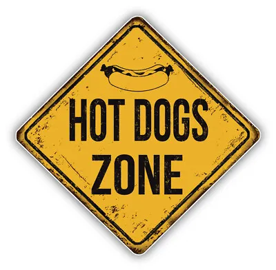 Hot Dogs Zone Warning Vinyl Sticker Decal • $2.75