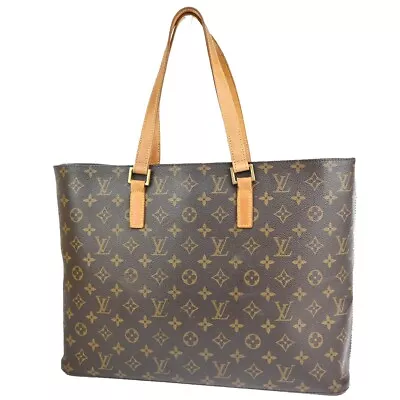 LOUIS VUITTON Logo Luco Shoulder Tote Bag Monogram Leather Brown M51155 32EA792 • $388