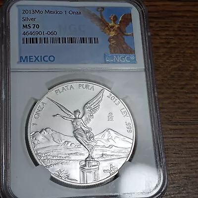 2013 Mo Mexico 1 Oz Silver Libertad MS-70 NGC  • $150