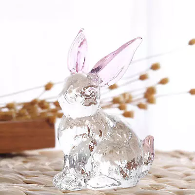 Crystal Bunny Figurine Easter Decoration Glass Art Rabbit Statue Ornaments • $11.33