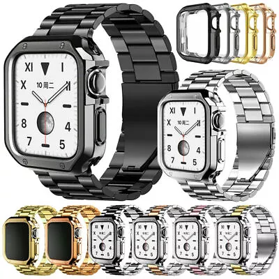 $17.99 • Buy Metal IWatch Strap Band+ Case For Apple Watch Series 7 41 45 38mm 6 SE 5 4 3 2 1