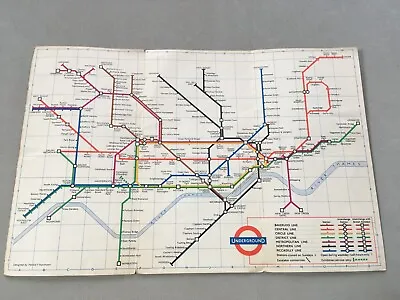 1961 London Underground Diagram Of Lines And Station Index • £21
