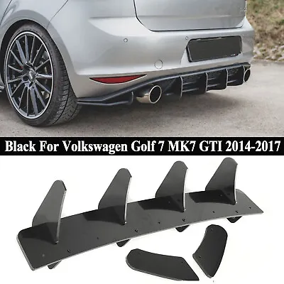 For VW Golf 7 MK7 GTI 14-2017 Rear Bumper Lip Diffuser Splitter Kits Shark Fins • $48.99