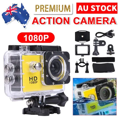 4K HD 12MP 1080P Waterproof Sports Action Camera Video DVR Recorder Outdoor Cam • $20.99