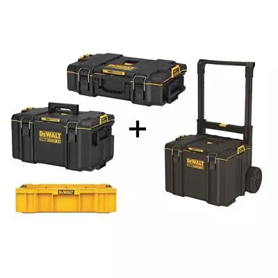 DEWALT Portable Tool Box Modular System Small/Large Box + Rolling Tool Box+Tray • $199.15