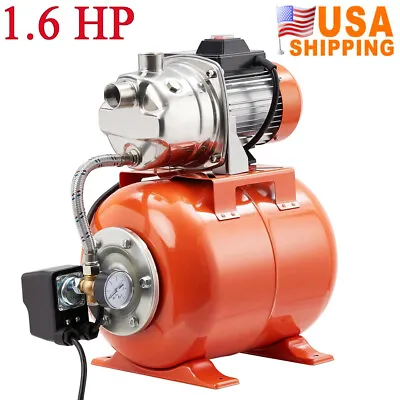 1.6 HP Shallow Well Pump Water Booster Jet Pump Irrigation Pump W/ Pressure Tank • $134.41