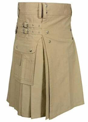 $49.99 • Buy Men Scottish Fashionable Utility Kilt For Men's 100% Cotton Cargo Pockets Kilt 