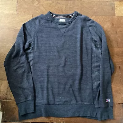 Vintage Style Champion Sweatshirt Mens M Marl Navy Blank Crewneck Designer • £5