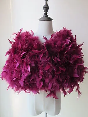 Real Ostrich Feather Fur Cape Shrug Bride Wedding Party Shawls Fluffy Purple • $42.99