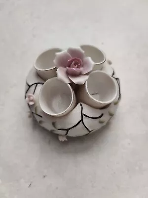 Vintage Porcelain Flower Basket Lipstick Holder • $18.99