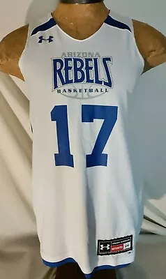 Arizona Rebels White & Blue Basketball 🏀 Under Armour Reversible Jersey 16 MINT • $58.49