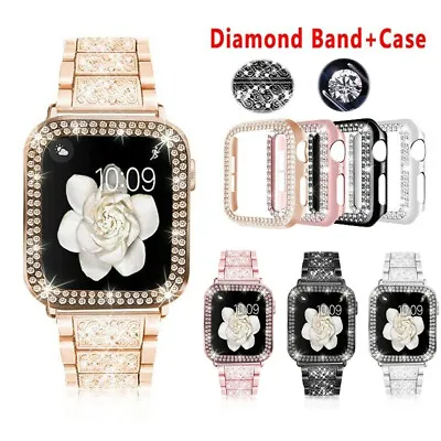 $19.68 • Buy Bling IWatch Strap Case For Apple Watch Band Series 7 6 5 SE 38/40/41/42/44/45mm